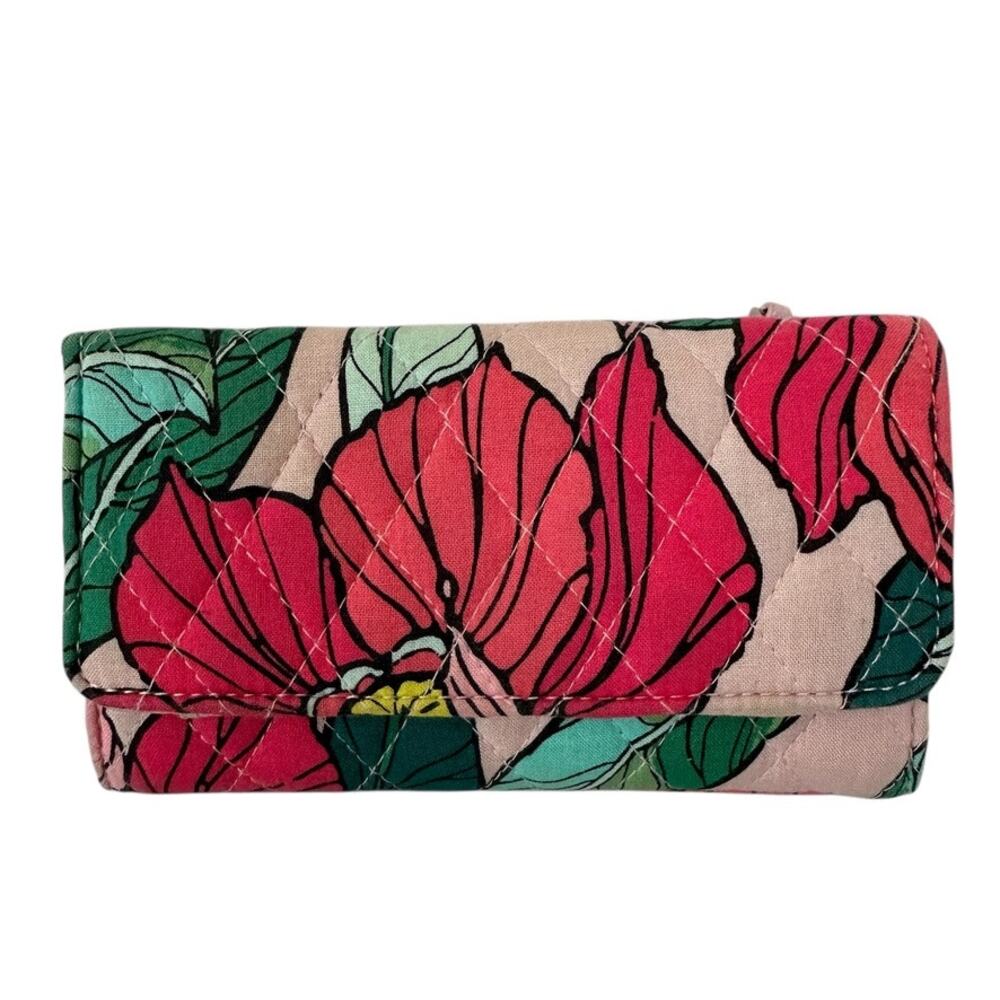 Vera Bradley Vintage Floral Smartphone Wristlet Wallet Broken Zipper & No Strap